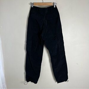 olivaceous Black Nylon High Rise Cargo Drawstring Pants Size Medium